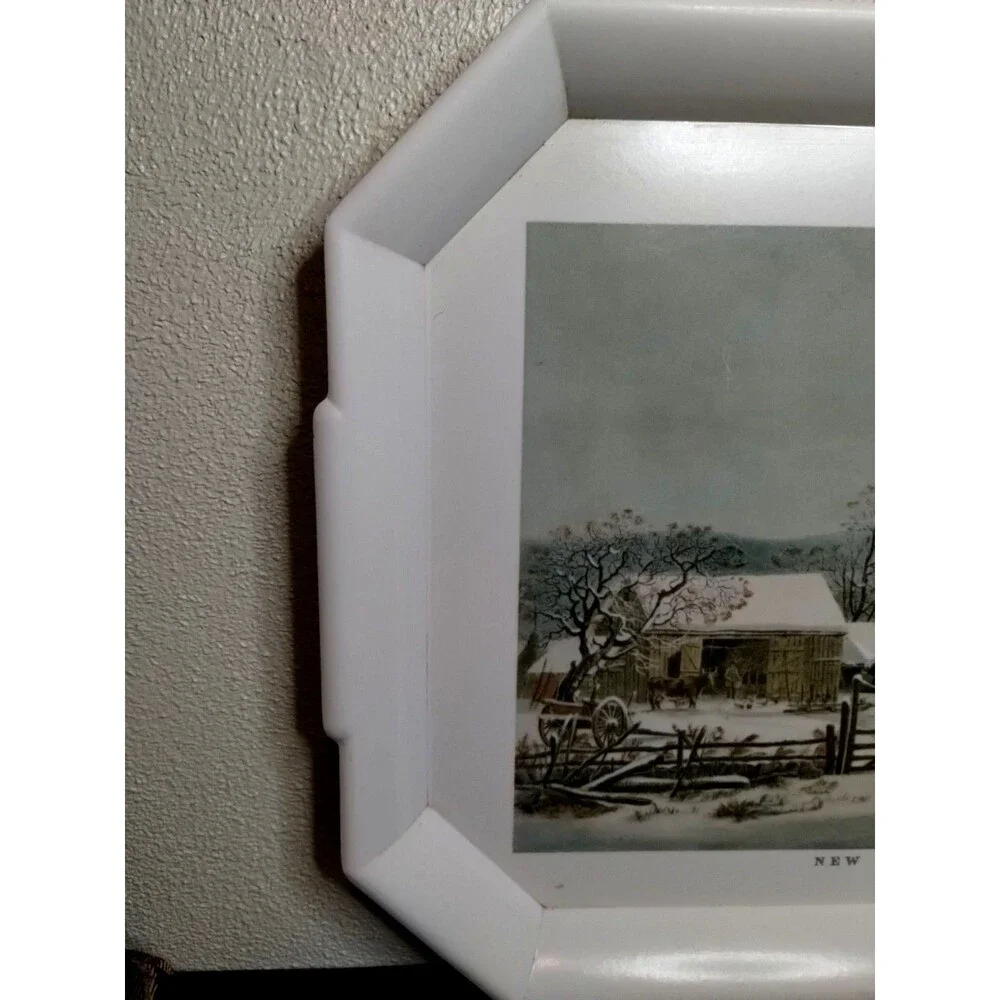 Vtg Waverly Melamine Serving Tray New England Winter Scene 20